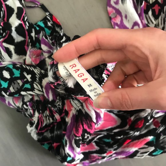 NWOT Raga Backless / Low Back Sleeveless Multi-Colored Maxi Dress - Picture 3 of 6